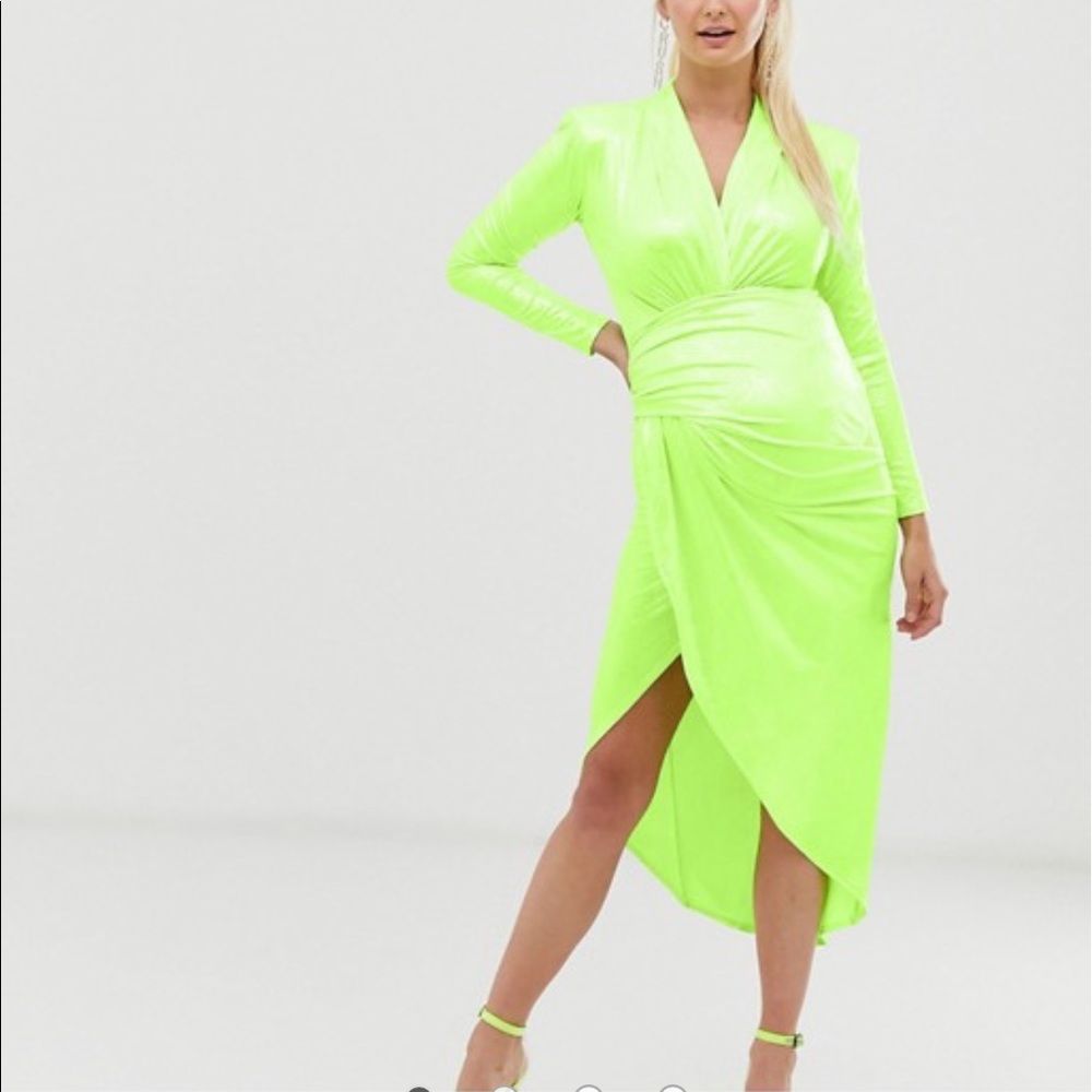 ASOS neon green maternity dress